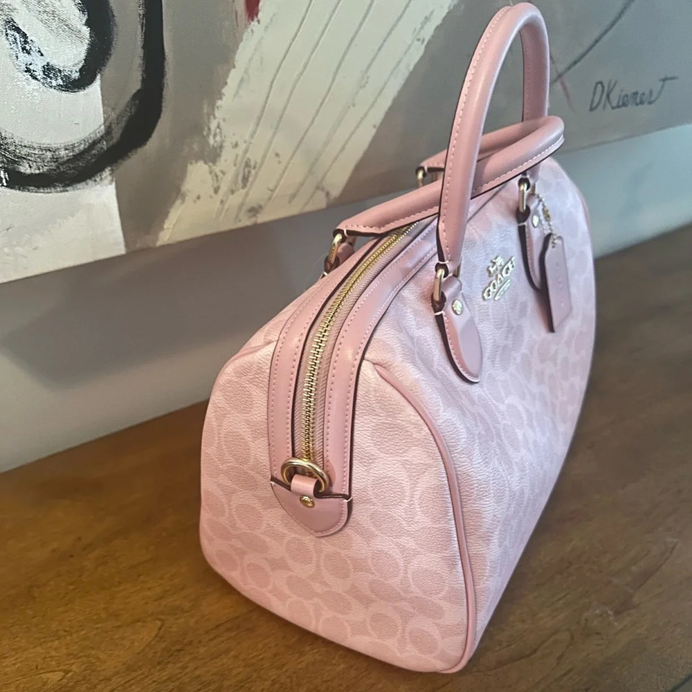Coach Light Pink Signature Satchel - Picture 4 of 12